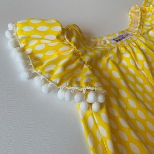 NWT Dot Dot Smile Yellow & White Polka Dot Pom Pom